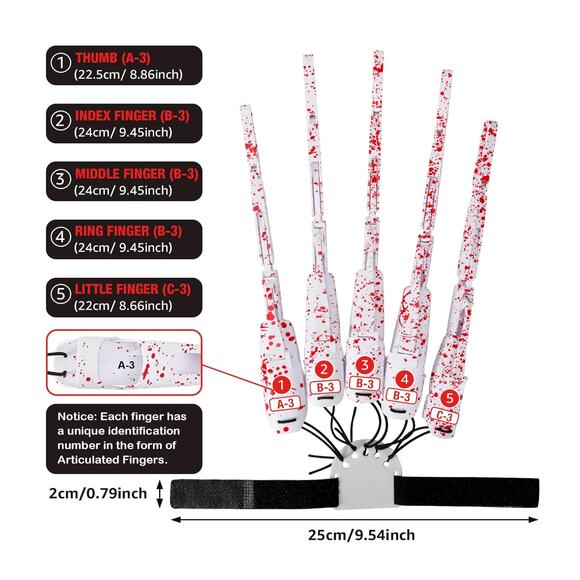 NWT WAASII Halloween Articulated Fingers Accessories Extensions One Size - Picture 2 of 8